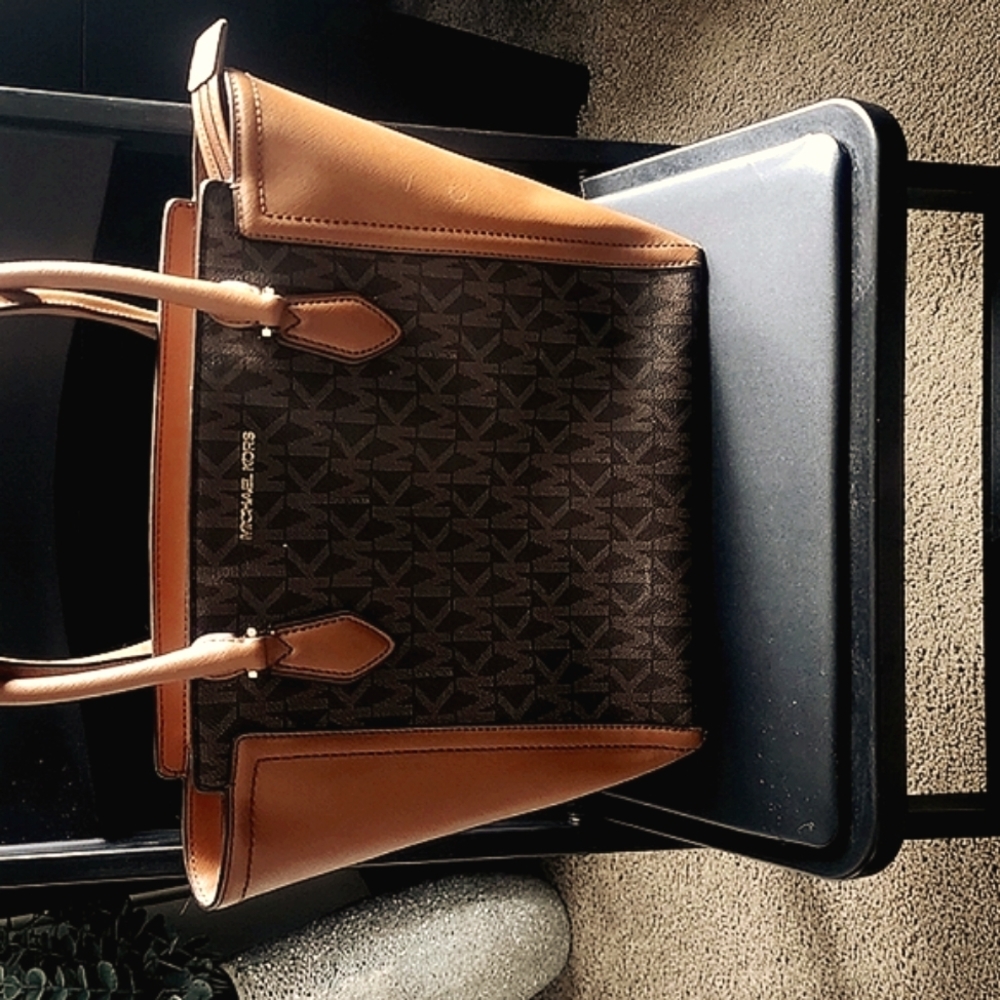 Michael Kors Brown and Tan Structured Tote Bag